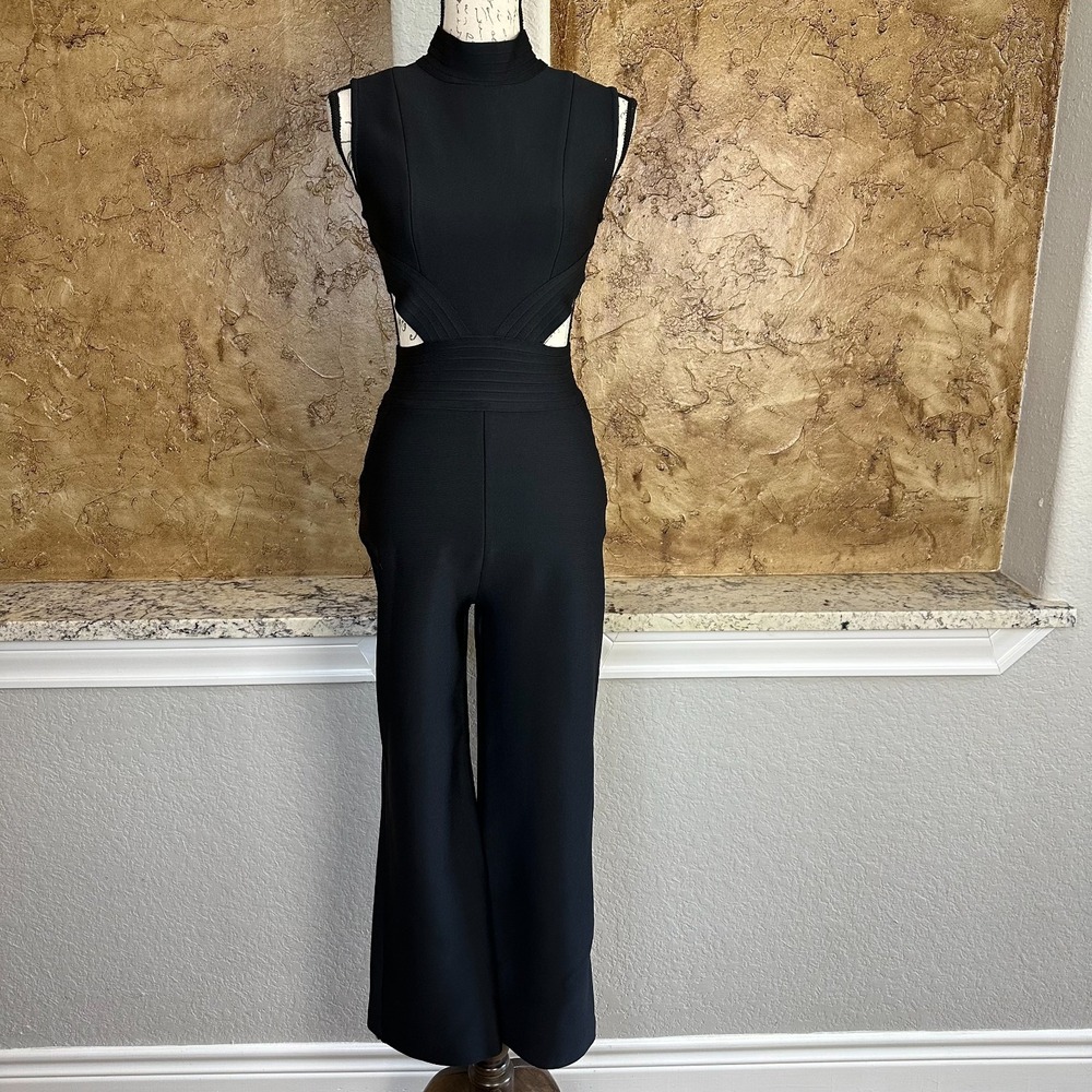 Elliatt Black Wide-Leg Cutout Jumpsuit